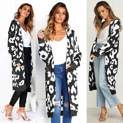 China F20894A Warm Print Sweater Cardigan Women's New Style Breathable Sweater Knit Coat For Women for sale