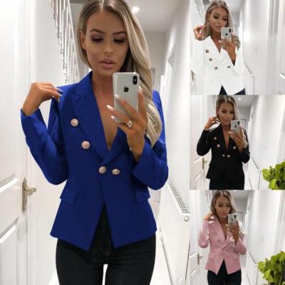 China New F20567A Autumn Winter Double Breasted Suit Jacket Small Breathable Female for sale