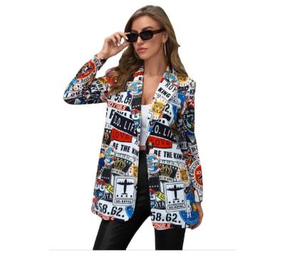 China F20563A 2021 Breathable Fashion Printed Women's Jackets Women's Casual Coats for sale