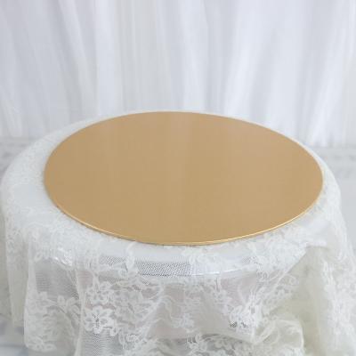 China Biodegradable Grade A 20 Cm Diameter 2.6 Mm Thick Gold Colored Flower Edged Compressed Black Cake Boards for sale