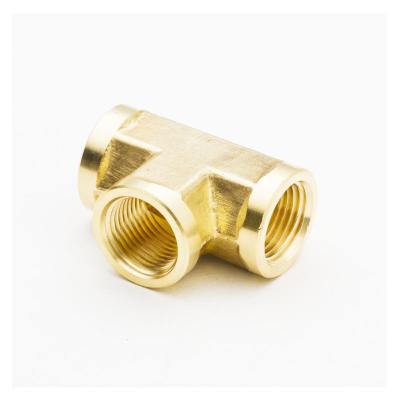 China Water Brass Female Threaded Equal Tee , 90 Degree Tee Pipe Fitting for sale