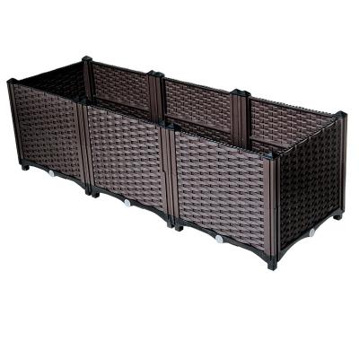 China Storable Self Watering Plastic Planter Box Plastic Veg Troughs UV Resistant for sale