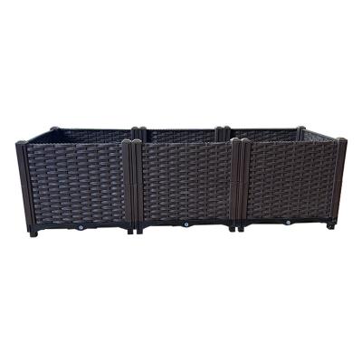 China ISO9001 Rectangular Thick Plastic Raised Garden Box Leakage Proof for sale