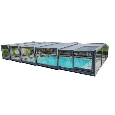 China Modern Cheap Automatic Residential Spa Swimming Pool Roof Cover Sliding Swimming Pool Fences for sale