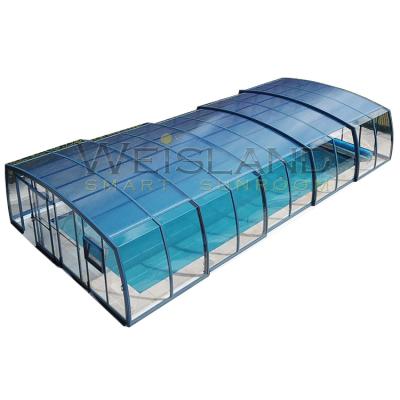 China Modern Spa Retractable Telescopic Elevated Home Fence Automatic Winter Screen Swimming Pool Cover for sale