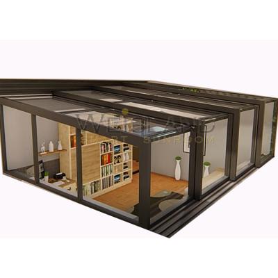 China 4 Season Protection Aluminum Alloy Modern Waterproof UV Retractable Electric Sunroom for sale