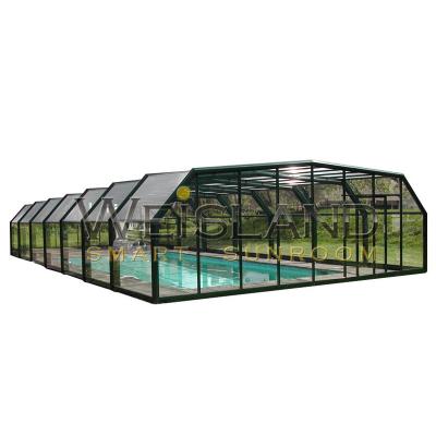 China Modern Professional Custom Motorized Retractable Polycarbonate Swimming Pool Cover Swimming Pool Fence for sale