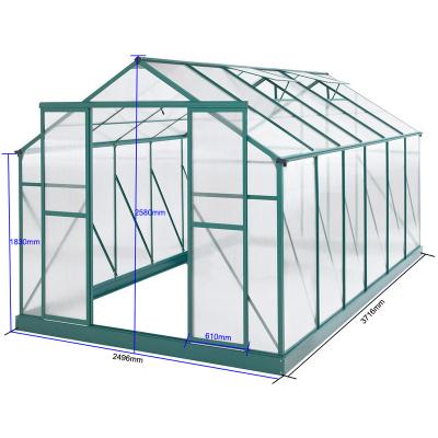 China Easily Assembled UV Proof Solar Single-Span Aluminum Herb Growing Garden Greenhouse Fences for sale