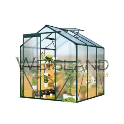 China PC Sheet 2.4m*1.8m*2.1m Multi-span Garden House PC Sheet Agricultural Greenhouse for sale