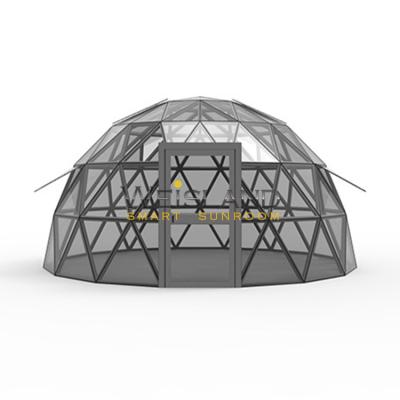 China 5m Diameter Double Sunroom Outdoor Dome Hotel Room Modern Glass Heat Insulation Prefab for sale