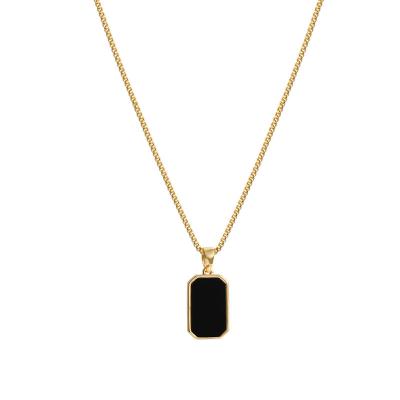 China Trend CLASSIC steel pendant necklace fresh style personality brand square titanium fashion light luxury clavicle chain for sale