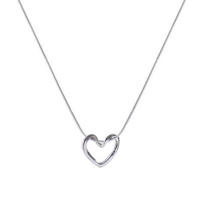 China CLASSIC Waterproof 18K Gold Plated 316L Stainless Steel Heart Pendant Necklace Geometric Hollow Heart Necklace For Valentine's Day Gift for sale