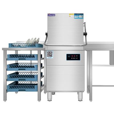 China Commercial Full Automatic Canteen Canteen Hood Dishwasher Machine Chinese Manufacturer Free Type Dishwasher for sale