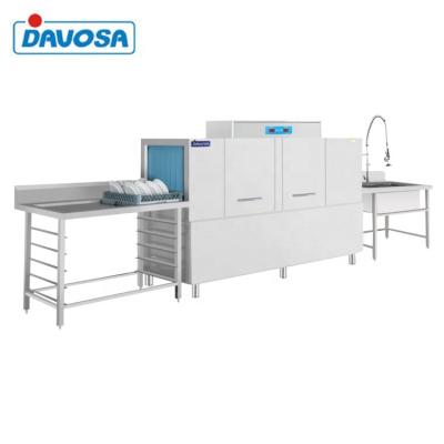 China Channel Commercial Dishwasher 380V 50KW Stainless Steel Equipment Commercial Cleaning Channel Automatic Dishwasher for sale