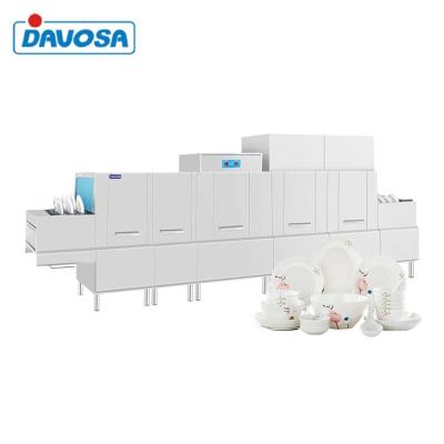 China Long conveyor dishwasher equipment in hotel restaurant with double dryer drying box 6300*850*1760MM for sale