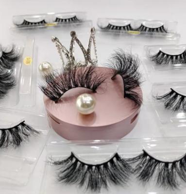 China Wholesale Dramatic 25mm Thick Natural Long Strips 3d Mink Eyelash Fluffy Seller 100% Real With Customize Box for sale