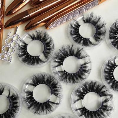 China Seller 500pcs Long Curly Mink Eyelash 27mm Long Mink Lashes Natural Fluffy Lashes Wholesale Custom Label for sale