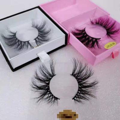 China Wholesale custom made natural luxury tapered mink eyelashes strip 3d label 27mm long natural mink eyelashes 5d real mink for sale