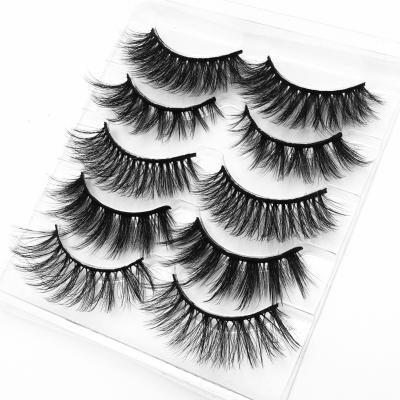 China Long Natural Faux Mink Eyelashes 3d False Mink Eyelashes Wholesale Fluffy Private Label With Box for sale