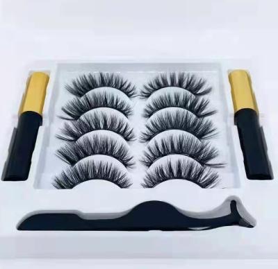 China Wholesale Magnetic Eyelashes Long Natural Magnetic Eyelashes Seller New 5 False Eyelashes And 5 Pairs 3d Magnetic Vegan Eyeline for sale