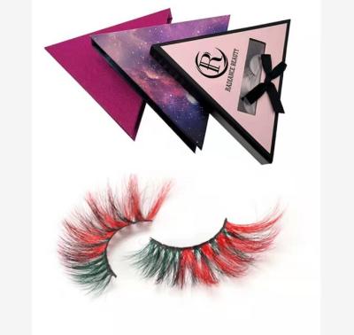 China Long 1 3d Mink Strip Eyelash Seller 3d Natural Hand Made Colored Mink Lashes Custom Package Logo 25mm Mink Lashes Custom Made for sale