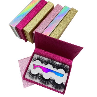 China Long Faux Mink Faux Mink Vegan Logo Customized Faux Mink Eyelashes 3d 25mm Long Fluffy Tapered Eyelashes Book for sale