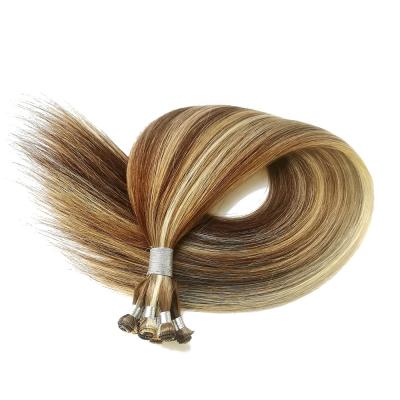 China Right Hand Tied Hair Extensions D4/8/613 Mix Color Cuticle Aligned Human Virgin Remy Hair Weft Bundles Natural Weave Wholesaler for sale