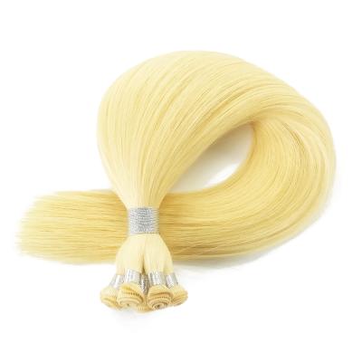 China Right Hand Tied Hair Extensions #22 Blonde Market Top Cuticle Aligned 100% Human Virgin Remy Weft Bundles Hair Double Drawn For Sale for sale