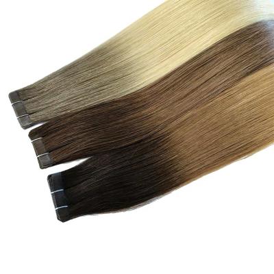 China Straight Tape In Hair Extension Weft 100% Cuticle Aligned Brazilian Pulled Virgin Remy Hair Bundles Wholesale Seller 12a Double for sale