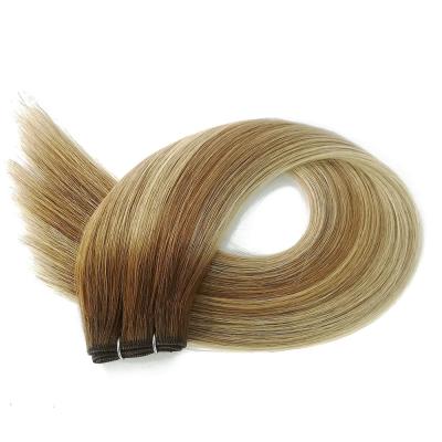 China Straight Machine Hair Extensions R6/D8/60 Brown Quality100% Blonde Weft Cuticle Aligned Remy Human Virgin Hair Bundles Weft Weave Inch for sale