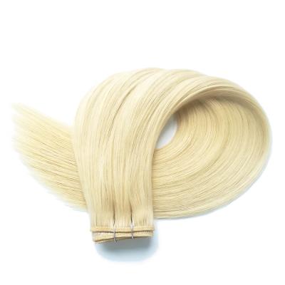 China Straight Machine Hair Weft #22 Extensions Bleach Remy Human Virgin Hair Weft Double Drawn Weave 12A Cuticle Aligned 100% Blonde for sale