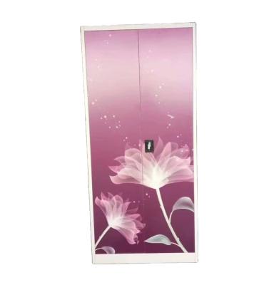 China KD Designs Heavy Steel Bedroom Almirah Flower Print Steel Wardrobe for sale