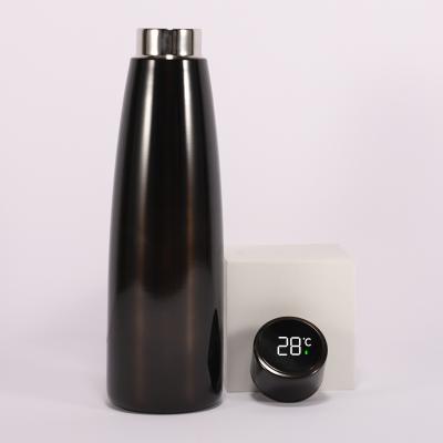 China New Amazon PORTABLE Smart Thermo Drink Reminder Water Bottle With Temperature Display Lid 500ml Smart Bottle for sale