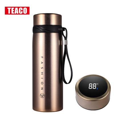 China 500ML PORTABLE Kettle with Rope Stainless Steel Double Wall Water Bottle Travel Cups Outdoor Vehicle Mounted Temperature Display for sale