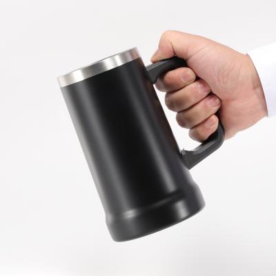 China Low Moq Wholesale 700ml Tankard Stanley Coffee Beer Travel Mug Double Wall Stainless Steel Vacuum Insulation Cup PORTABLE Thermos Beer Mug for sale