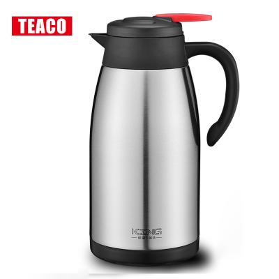 China PORTABLE Stock 2000ml Insulated Coffee Thermal Pot Home Office Teapot Stainless Steel Wall Double One Touch Lid With Handle Coffee Pot for sale