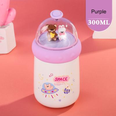 China PORTABLE Cartoon Hot Stainless Steel For Kids Vacuum Cup With Lift Rope Lovely Water Bottle Cups for sale