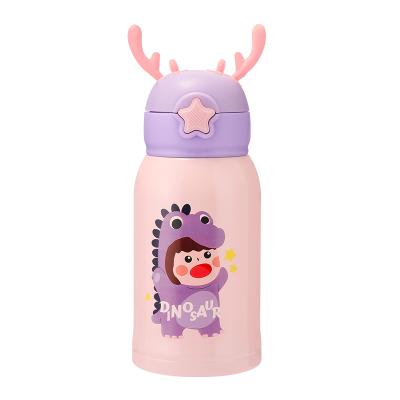 China PORTABLE Cute Cartoon Kids Vacuum Flask Stainless Steel Insulated Thermal With Bag Portable Water Bottle for sale