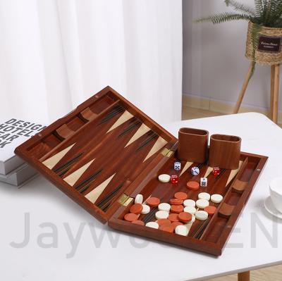 China Hot Sale Custom Eco-Friendly Oriental Wooden Backgammon Board Games Tablero With Cutouts And Cups for sale