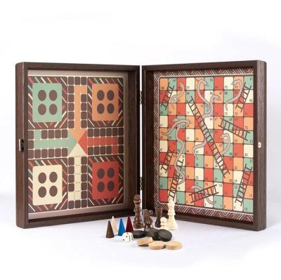 China Eco-Friendly Latest Design Portable Wooden Ludo Game Flying Chess Different Dimensions With Box for sale