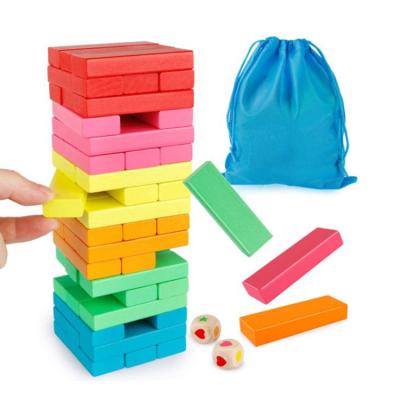 China Eco-Freindly Factory Direct Custom Wooden Building Blocks Stacking Tower Toy Sets for sale