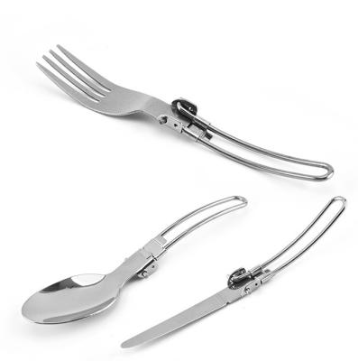 China Ourdoors Hot sale stainless steel easy to carry camping cutlery set with gift bag for sale