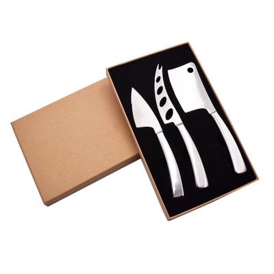 China Sustainable New design high quality stainless steel cheese knife with gift box for sale