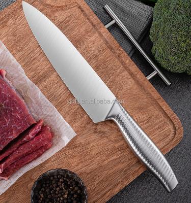 China Sustainable Non-slip Design High Quality Stainless Steel Cutlery Knife set kitchen With Hollow Handle for sale