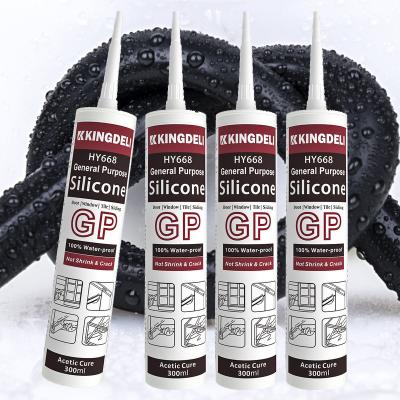 China GP Glass Acetic Silicone Sealant RTV Weatherproof Silicone Sealant Adhesives Glue for sale