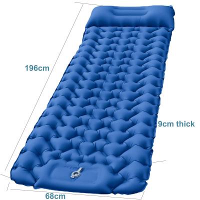 China New Portable Ultralight Foot Press Inflatable Backpacking Air Mattress With Pillow Increasing Outdoor Sleeping Bag Camping Sleeping Protection for sale