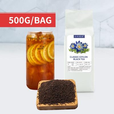 China Classic broken tea Ceylon black tea for boba store 500g bulk plastic package black tea CTC for sale