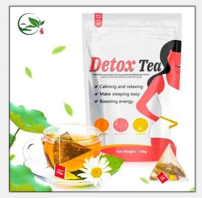 China 14 Day Caffeinated High Quality Private Label Detox Tea Triple Leaf Herbal Diet Weight Loss for sale