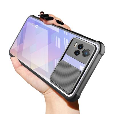 China Shockproof for VIVO V21E V20 pro Y51 Y21 Y31 Y11/Y12/Y15 pro push transparent phone case shockproof window corners slim cover 2 in 1 PC TPU for sale