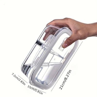 China Stocked YOLOWE HOME Grid Sealed Glass Meal Prep Container with Food Storage Lid, Microwave and Dishwasher Safe, Lunch Box Container, for sale